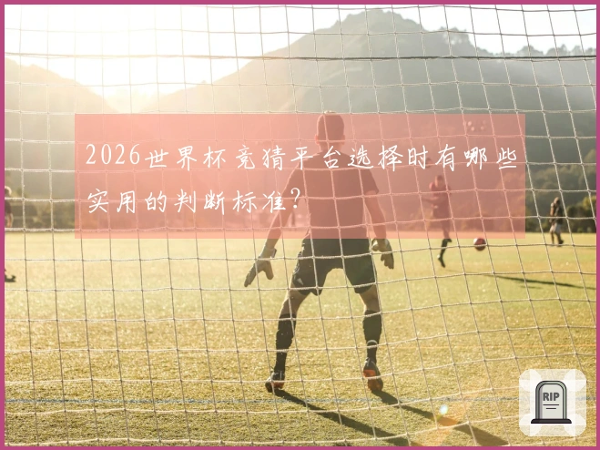 2026世界杯竞猜平台选择时有哪些实用的判断标准？
